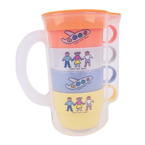 릴팡 제로퍼제로 피크닉물병컵 4종 세트 ZR7213, 혼합색상, 1세트