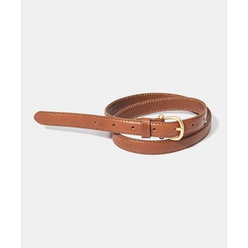 halden벨트 - HALDEN W gold bell buckle cowhide leather belt T006_tan