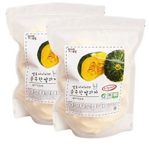 질마재농장 쌀토끼미미의 순수한 유기농 쌀과자 80g, 백미 단호박, 2개입