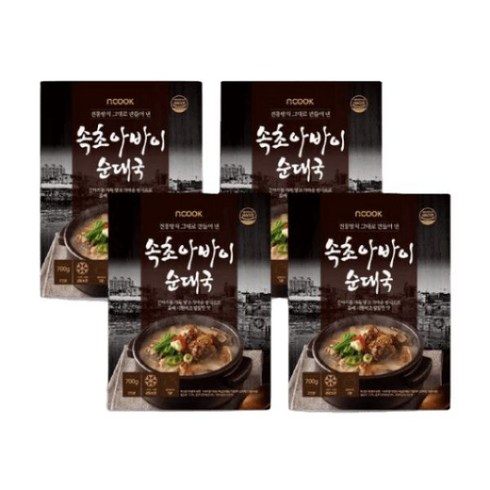 엔쿡 속초아바이순대국 700gX4팩(8인분), 단일옵션