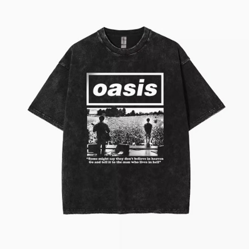 오아시스티셔츠 - 오아시스 oasis 락밴드 반팔 상의 티셔츠 워싱 오버핏 루즈핏 브릿팝 코튼 로고 프린트