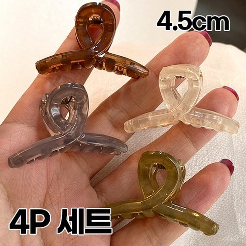 반머리헤어집게핀 - 미다미 [4개세트] 4.5cm 미니 반머리 비비드 헤어 집게핀