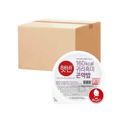 햇반 귀리흑미곤약밥, 150g, 24개