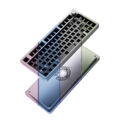 LEOBOG Hi8 무선 기계식 키보드 유선+2.4G+블루투스 연결 알루미늄 맞춤형 키보드 축 키캡 미포함, 블루