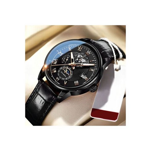 Unbranded Men Watch Leather Waterproof Luminous Mens Quartz Wristwatch Luxury Watches