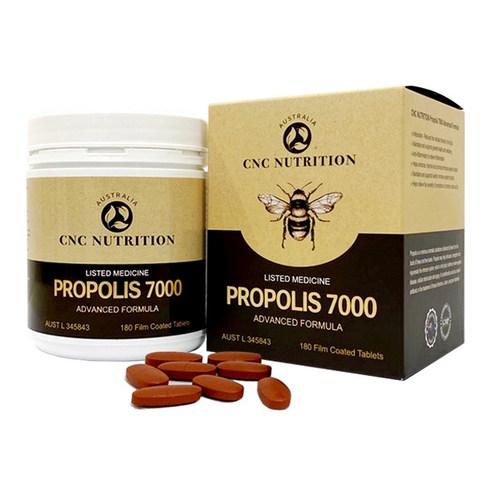 2023년 가성비 최고 nzorginpremiumpropolis4000 - CNC Nutrition 호주 씨앤씨뉴트리션 Propolis 프로폴리스 7000mg 환절기영양보충제 명절선물 180정 1통, 1개