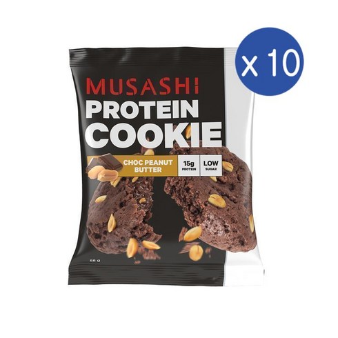 무사시 프로틴 쿠키 초코피넛버터 58g 10개 Musashi Protein Cookie