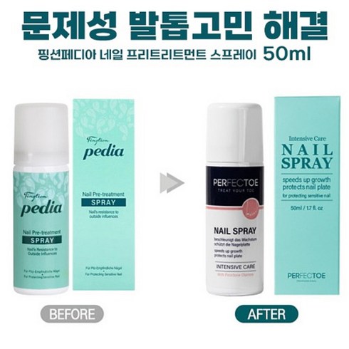 핑션페디아 - 핑션페디아 프리 트리트먼트 스프레이형 50ml 문제성손발톱 (퍼펙토 네일스프레이), 1개