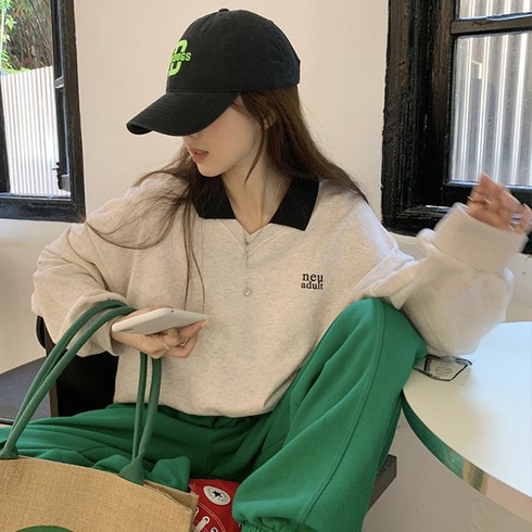 2023년 가성비 최고 나인식스뉴욕 코튼 카라 스웨트티 - [자체제작]어덜트 배색카라 맨투맨