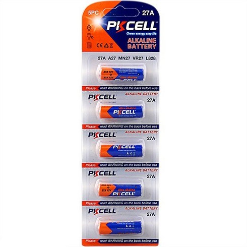 A27 건전지 호환 - PKCELL 건전지 27A 12V 5알 1팩 알카라인, 5개입, 1개