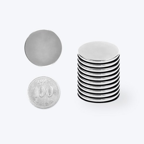 디와이엔텍 초강력 네오디움 원형자석 30 x 2 mm, 실버, 10개