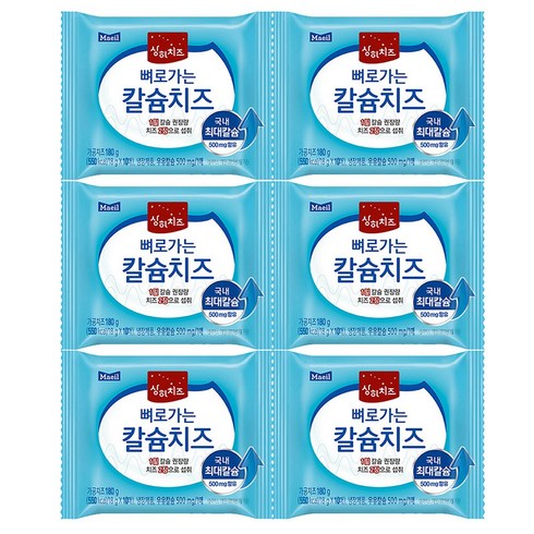 매일유업 MI109)매일 뼈로가는칼슘치즈60매(30매+30매), 180g, 6개