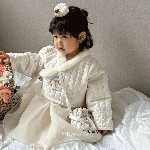 하이바이베베KC 베베)플로라누빔여아한복SET