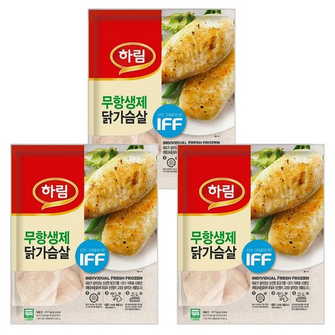 하림 IFF 냉동 닭가슴살, 1kg(1개), 3개