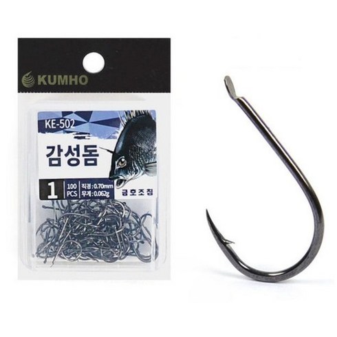 금호조침 감성돔 블랙니켈 바늘 낚시바늘 100개입 1호 2호 3호 4호 5호 6호 7호 8호 9호 10호, 1개