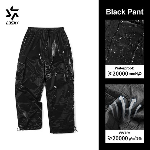 2023년 가성비 최고 스파이더스키복3l - 스키복 보드복 LDSKI 남녀공용 스키 수트 세트 그래핀 섬유 페인트 블랙 방수 방풍 겨울 따뜻한 착용 스노보드 3L 재킷 바지