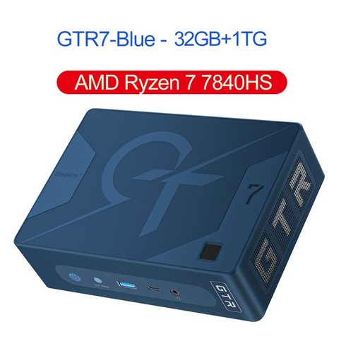 Beelink 게이밍 미니 소형 소형 PC GTR7 Pro Ryzen 9 7940HS 최대 65W TDP 지원 NVME SSD 오버클럭 7 데스, 02 R9 7840HS-Blue, 02 R9 7840HS-Blue, 한개옵션1