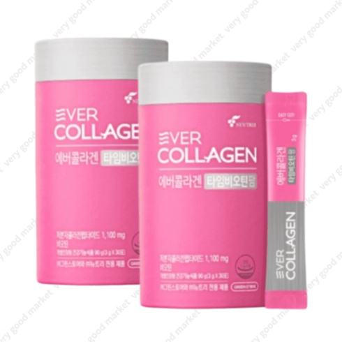 에버콜라겐 타임비오틴 팜 3g x 60포 (2박스), 90g, 2개