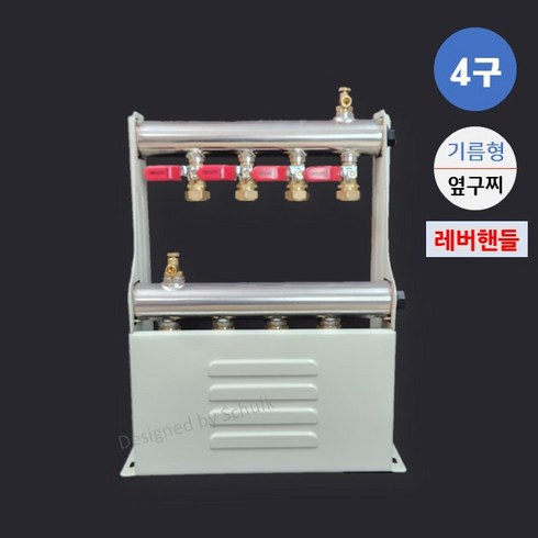 2023년 가성비 최고 기름보일러분배기 - [완카바] 스텐 온수분배기 4구 레버핸들 기름형 (옆구찌 20A / 25A 선택), 1개