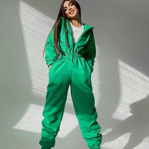 점프슈트 스키복 보드복 캐주얼 여성 기본 까마귀 점프 슈트 지퍼 드로스트링 오버올 플리스 안감 streetwear tracksuit solid 원피스 복장 바람막이 방한복 명품