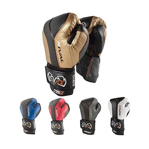 RIVAL Boxing RB10 Intelli Shock 백 장갑 후크 및 루프 클로저 인체공학적 핏 강도 높은 사용을 위한 1 25" 폐쇄형 셀 폼 135949, Black/Gold, Medium