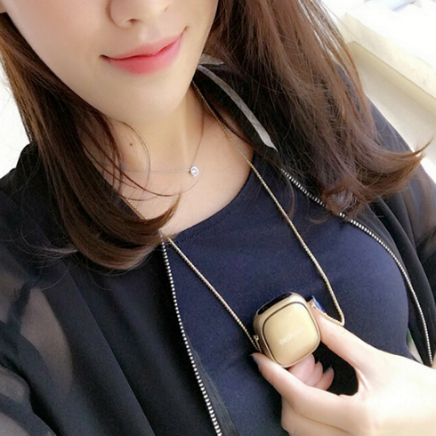 일본 Oeshome 소형 휴대용 목에 거는 음이온 공기청정기 목걸이형 공기정화기 목걸이 골드, 단품