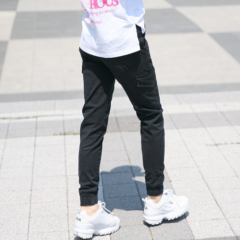 동대문스타일 국내생산 워싱면 카고 밴딩 조거팬츠 28~36 빅사이즈 카고조거