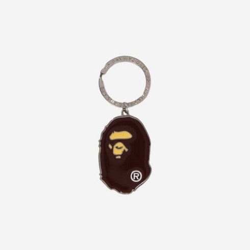 베이프키링 - 베이프 에이프 메탈 헤드 열쇠고리 브라운 BAPE Ape