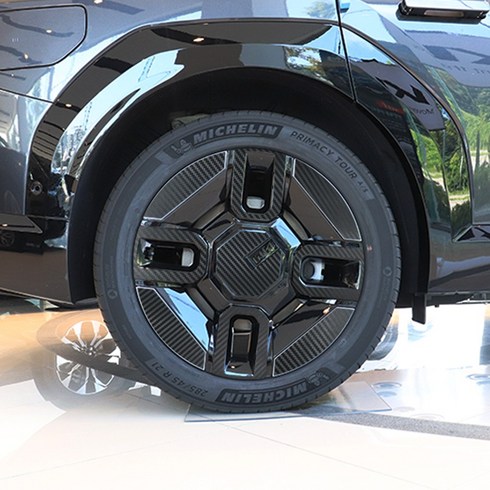 [카르멘] 기아 EV9 자동차 휠스티커 랩핑 기스 긁힘방지 카본 랩핑 튜닝 몰딩 인테리어 스티커 용품, 유광블루카본, 1개