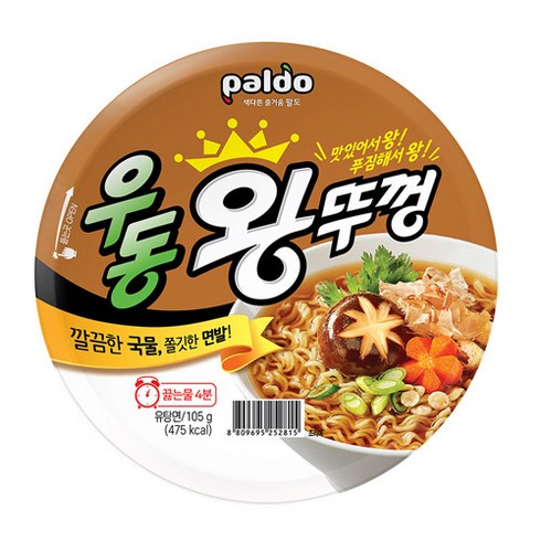 팔도 우동 왕뚜껑 105g, 18개