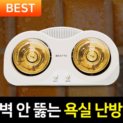 2023년 가성비 최고 욕실전기히터 - BOTTE 욕실 난방기 화장실 히터 온열기 방수 램프 온풍기 전구 가정용 벽걸이 대웅 모닝컴 프리미엄 라인, 프리미엄 2구