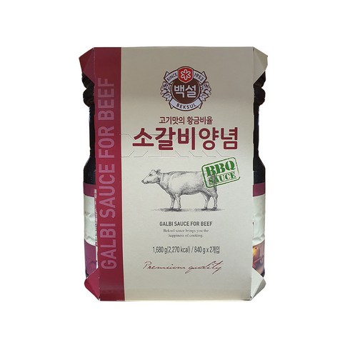 (2개묶음)백설 소갈비양념840g 백설양념 고기양념 EBK-20051 갈비양념장 소고기, 840g, 2개