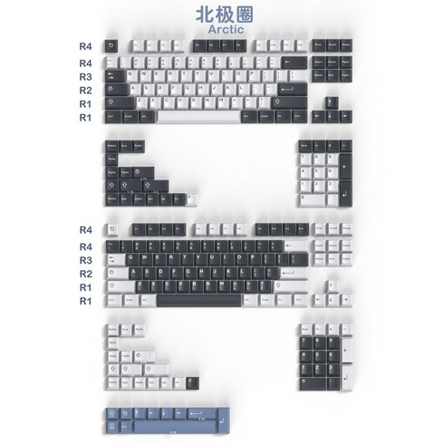 gmk wob bow p5 - GMK 일루션 WOB BOW P5 Wavez 8008 클래식 블루 모던 돌치 라이트 키캡 ABS 더블 샷 체리 프로필 1 세트 신제품, Arctic