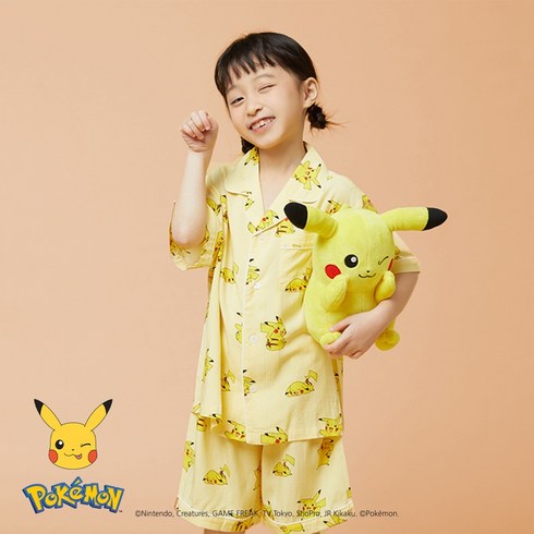 스파오키즈반팔파자마 - 스파오키즈 포켓몬 피카츄 반팔 파자마YELLOW_SPPPE24KU2