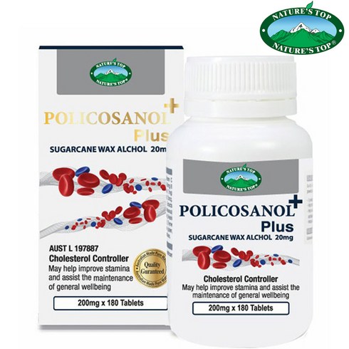 호주 네이쳐스탑 사탕수수 폴리코사놀 Policosanol 20mg 180정 (6개월분), 1개, 6개월분|