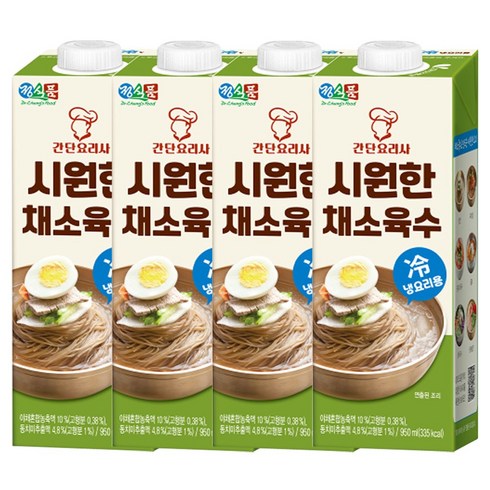 담백한채소육수 - 정식품 시원한 채소육수, 950ml, 4개