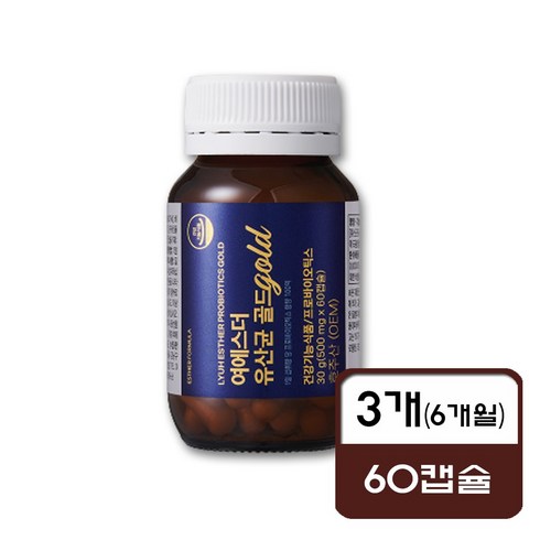 여에스더 유산균 골드 500mg x 60캡슐 3통 6개월, 60정, 3개