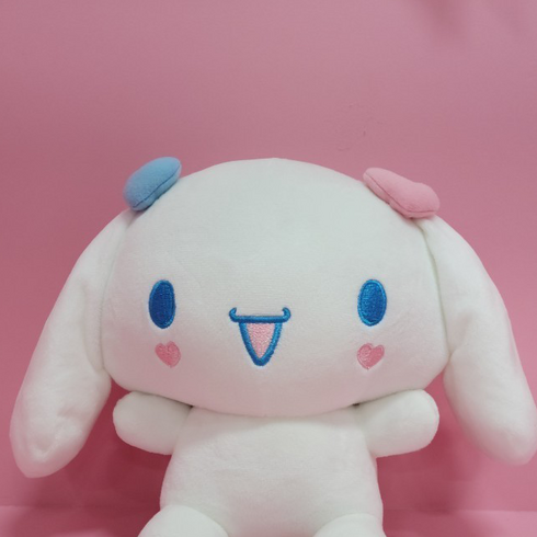 산리오 정품 시나모롤 큐티 중형 봉제 인형 + 랜덤 스티커, 혼합색상