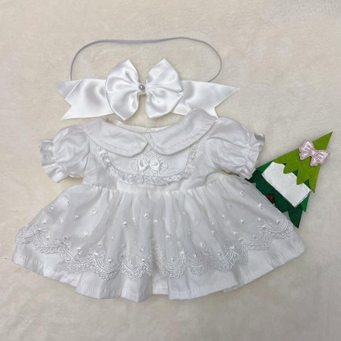 레나 베어 30cm 결혼식 정장 웨딩드레스 정장 세트 레나베어옷, 30 cm, 웨딩드레스 + 헤어밴드