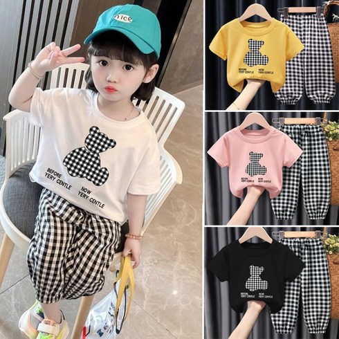 키즈룩 - 까꿍맘 여름신상/ A13.체크곰상하복