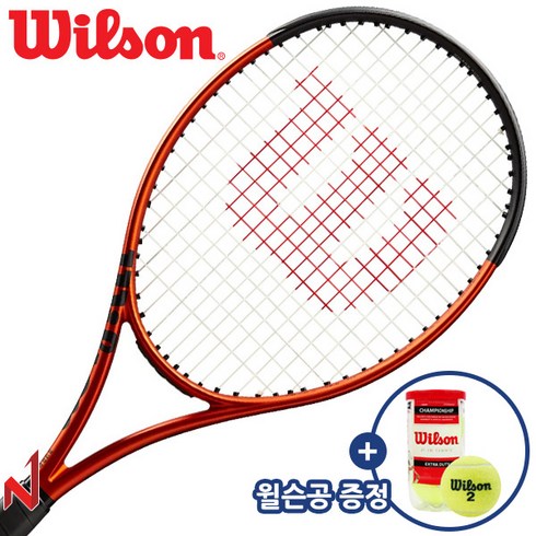 윌슨임팩트300 - 2023윌슨 테니스라켓 번 100S V5.0 (100sq300g18x16) G2 (윌슨공 4캔 증정), 라켓만구매(스트링X), 1개