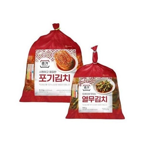종가집김치 [종가] 중부식 포기김치 5.5kg + 열무김치 900g
