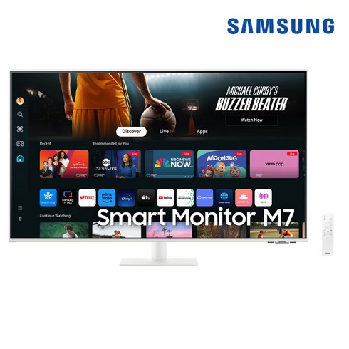 삼성스마트모니터m8 - 삼성전자 스마트모니터 M7 S43DM701 화이트 107.9cm 4K UHD, 109.22cm