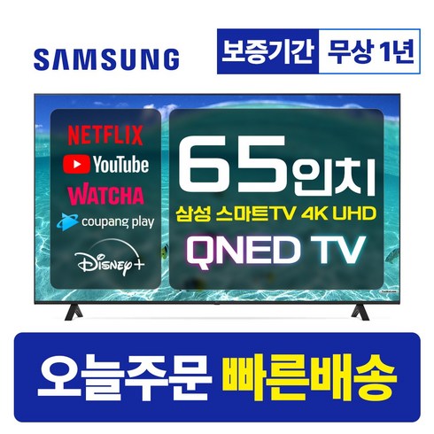 삼성 65인치 TV NEO QLED 4K UHD 스마트TV 65QN90B LED 미러링 넷플릭스 유튜브, 지방권스탠드