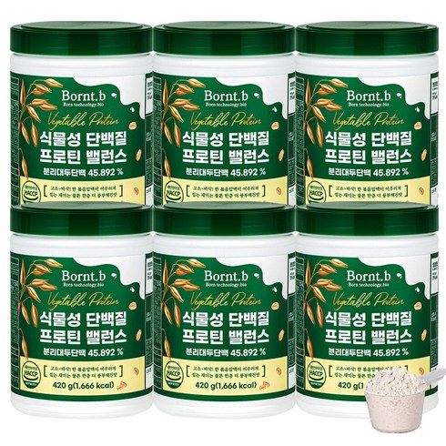 본트비 식물성 단백질 프로틴 밸런스, 420g, 6개