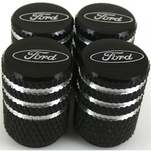 ExprESS Emblems 4x Ford Tire Valve Stem Caps For Car Truck Universal Fitting (블랙)