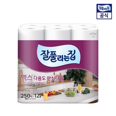 키친타올 - 잘풀리는집 맥스 다용도 롤키친타올, 12개입, 1개