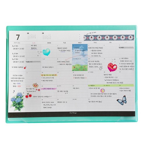 아이씨엘디자인 2025 먼슬리플래너 마우스 패드 세트, 민트, 1세트