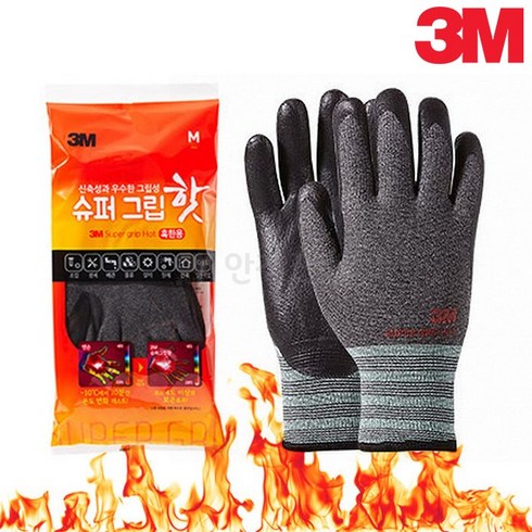 3M 슈퍼그립 핫 겨울 혹한기 기모장갑, M, 5개