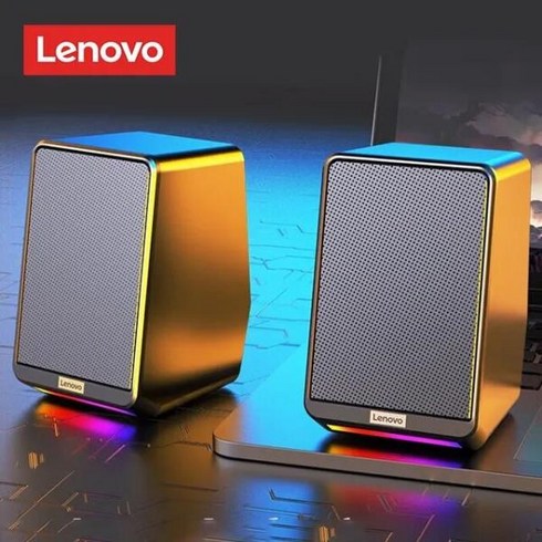 lenovo ts38 - 레노버 TS38 유선 데스크탑 스피커 3.5mm USB 스테레오 서라운드 음악 RGB 게임 바 컴퓨터 PC, 01 TS38 Black, 01 TS38 Black